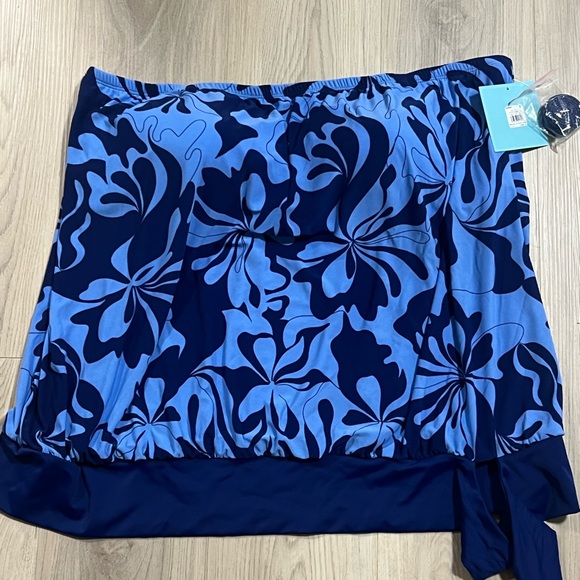 🔵 65 Bal Harbour Convertible Blouson Swimsuit Top NWT 3X strapless Tankini style - Picture 6 of 10